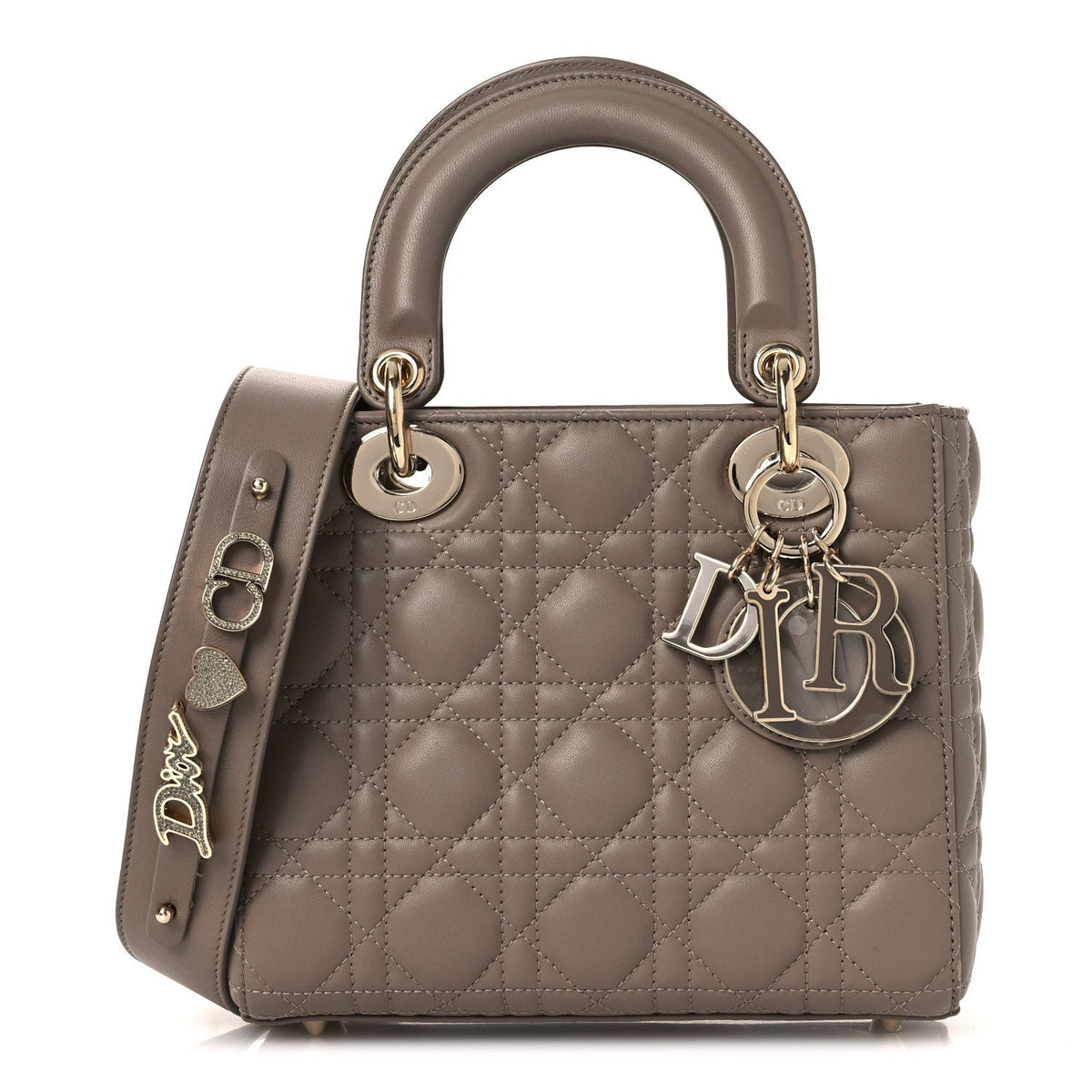 Lambskin Cannage Small My ABCDior Lady Dior Warm Taupe wholesalehk.shop