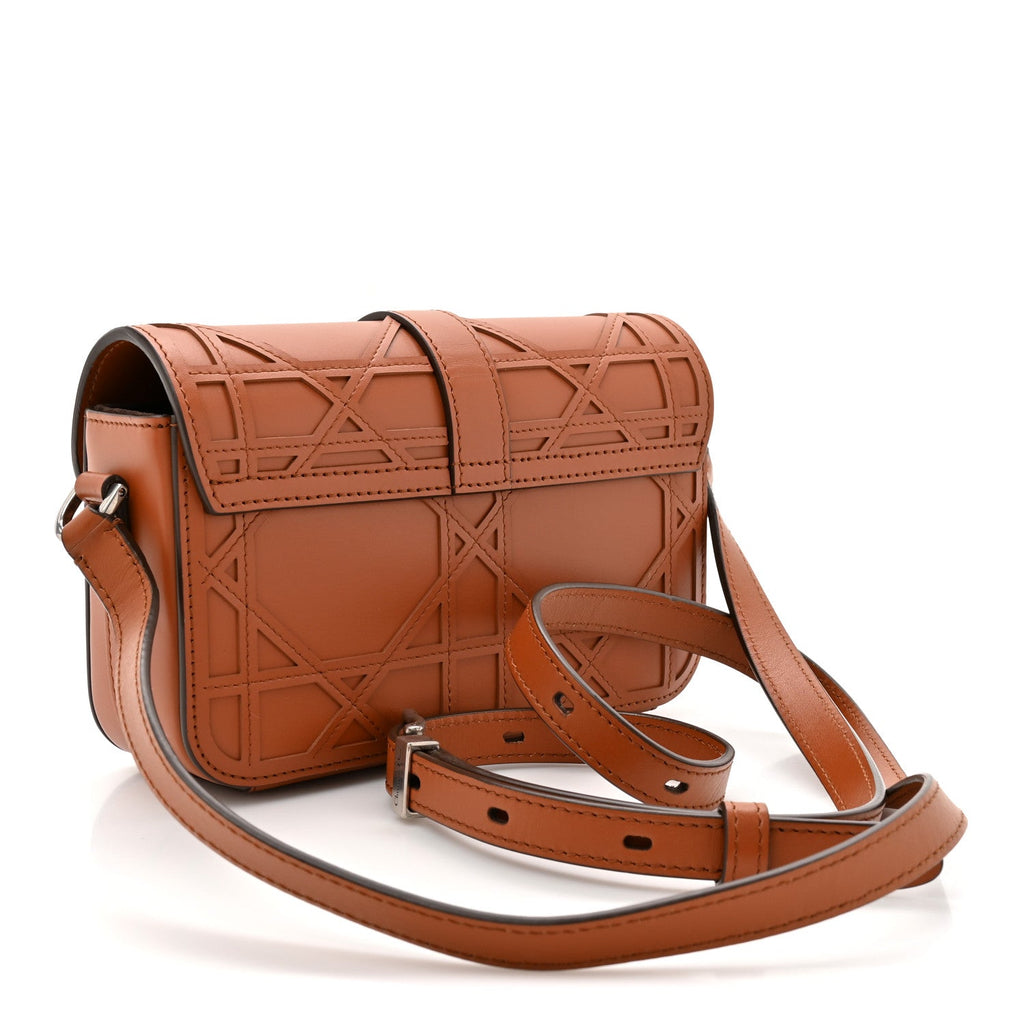 Calfskin Cosmo Laser Cut Cannage Mini Dior Charm Bag Cognac wholesalehk.shop