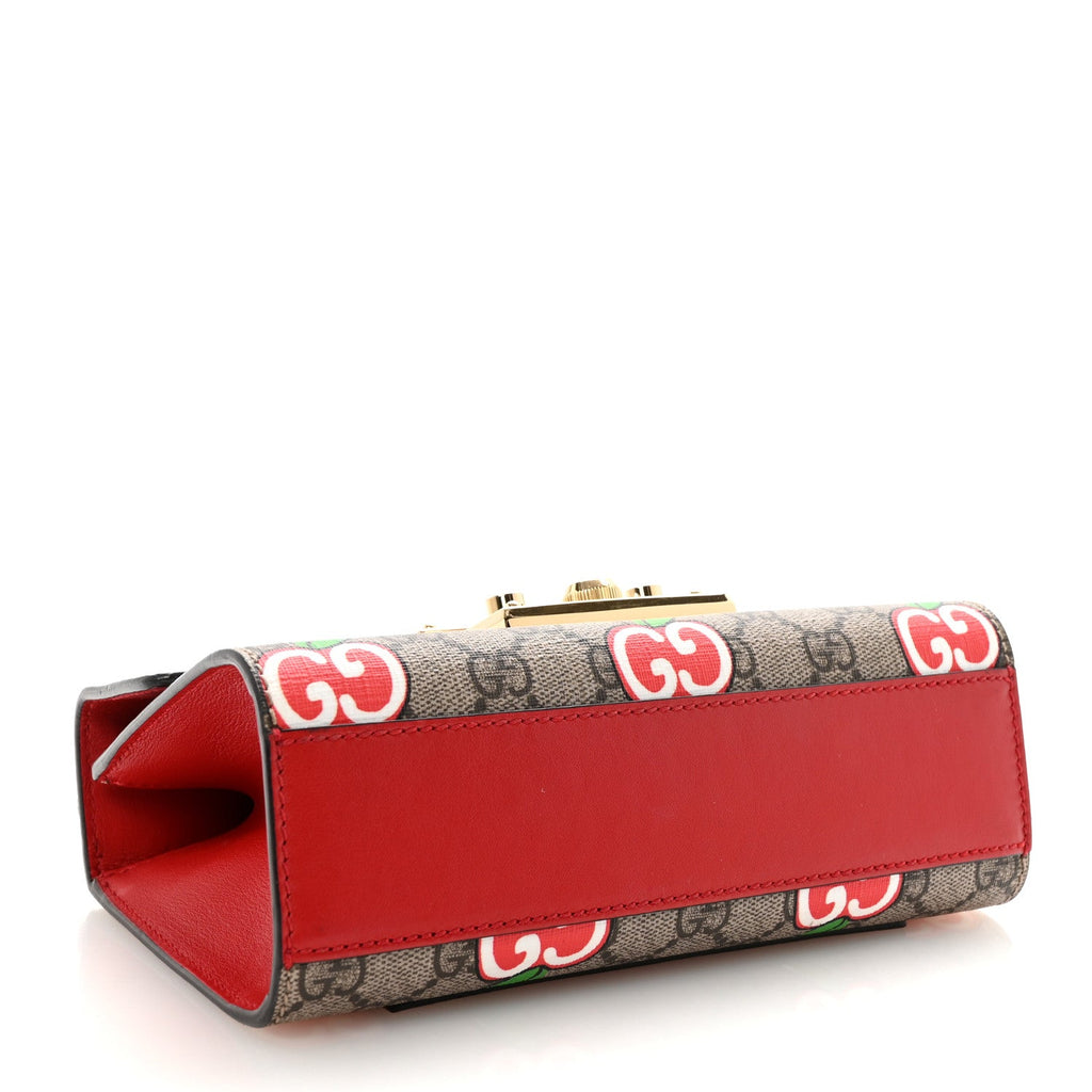 GG Supreme Monogram Apple Small Padlock Shoulder Bag Beige Multicolor Lobster Red £¨ Direct shipment via from wholesalehk.shop