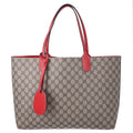 GG Supreme Monogram Medium Reversible Tote Beige Red wholesalehk.shop