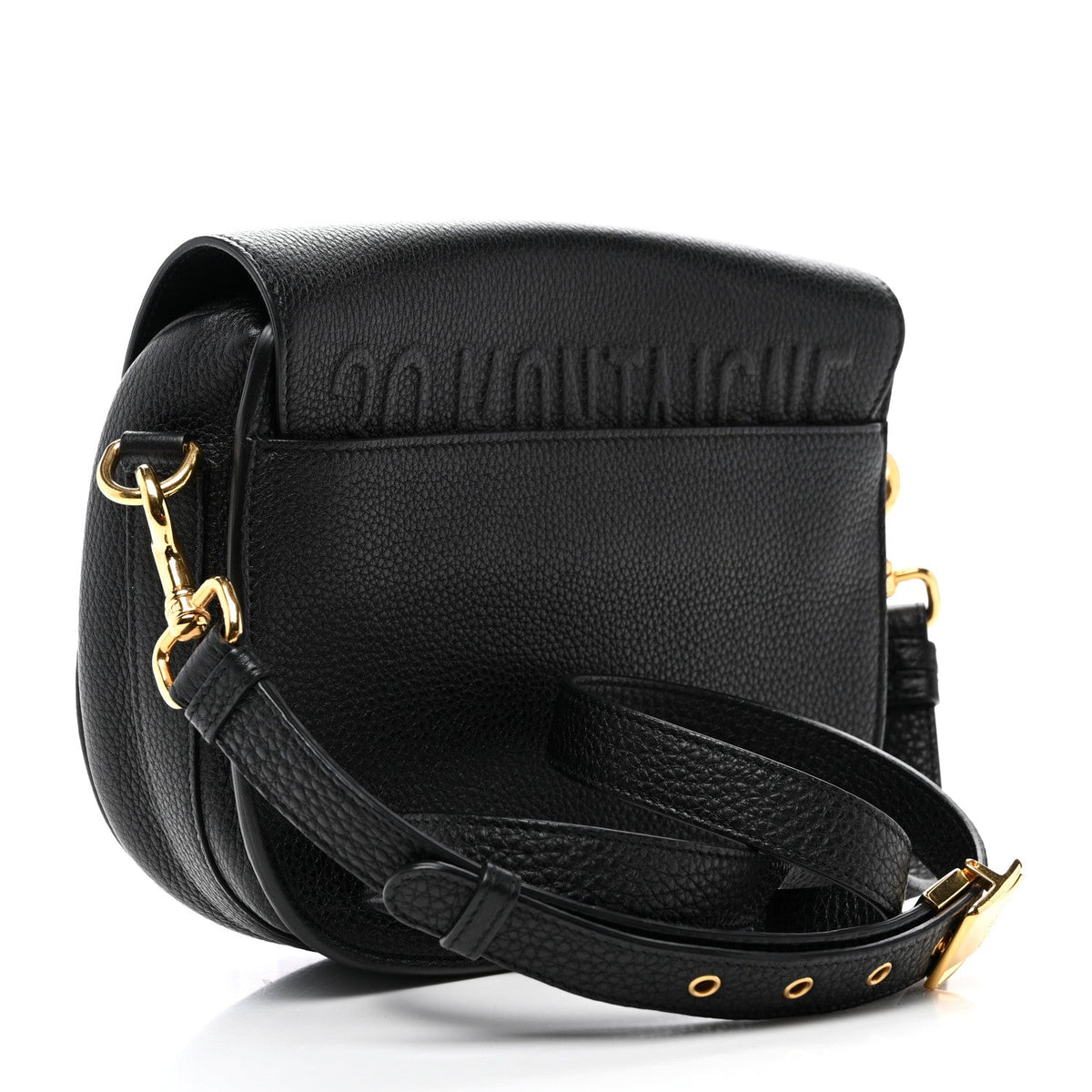 Grained Calfskin Medium Bobby Flap Black wholesalehk.shop