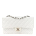 Caviar Quilted Medium Double Flap White wholesalehk.shop