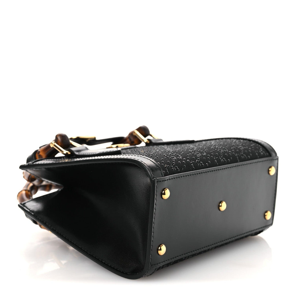 New Canvas Charisma Calfskin Crystal GG Monogram Mini Diana Tote Black wholesalehk.shop