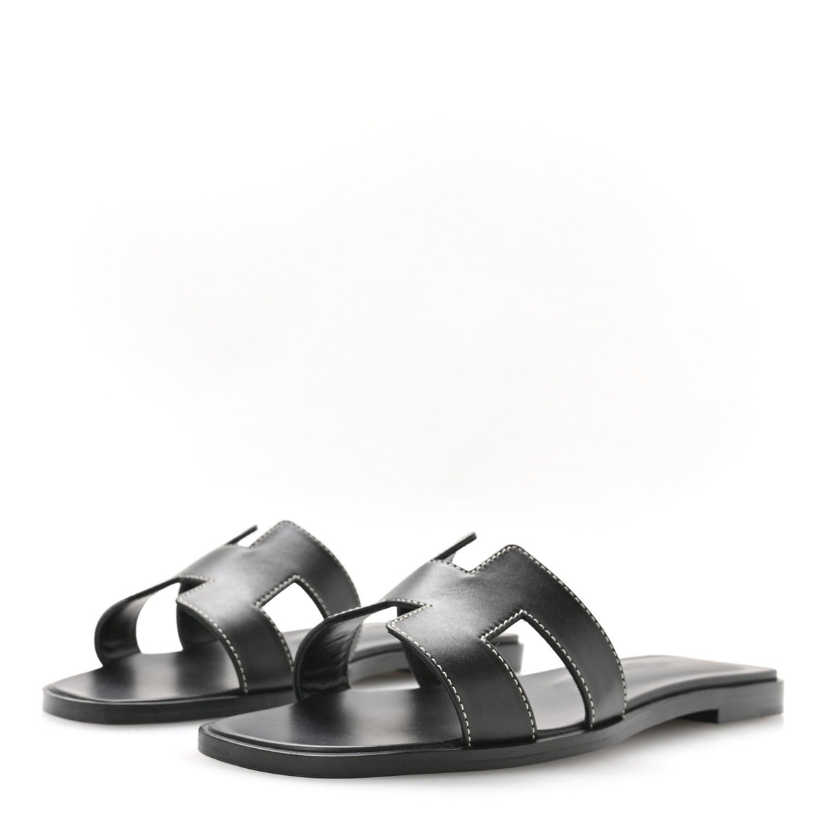 Box Calfskin Oran Sandals 36.5 Black wholesalehk.shop