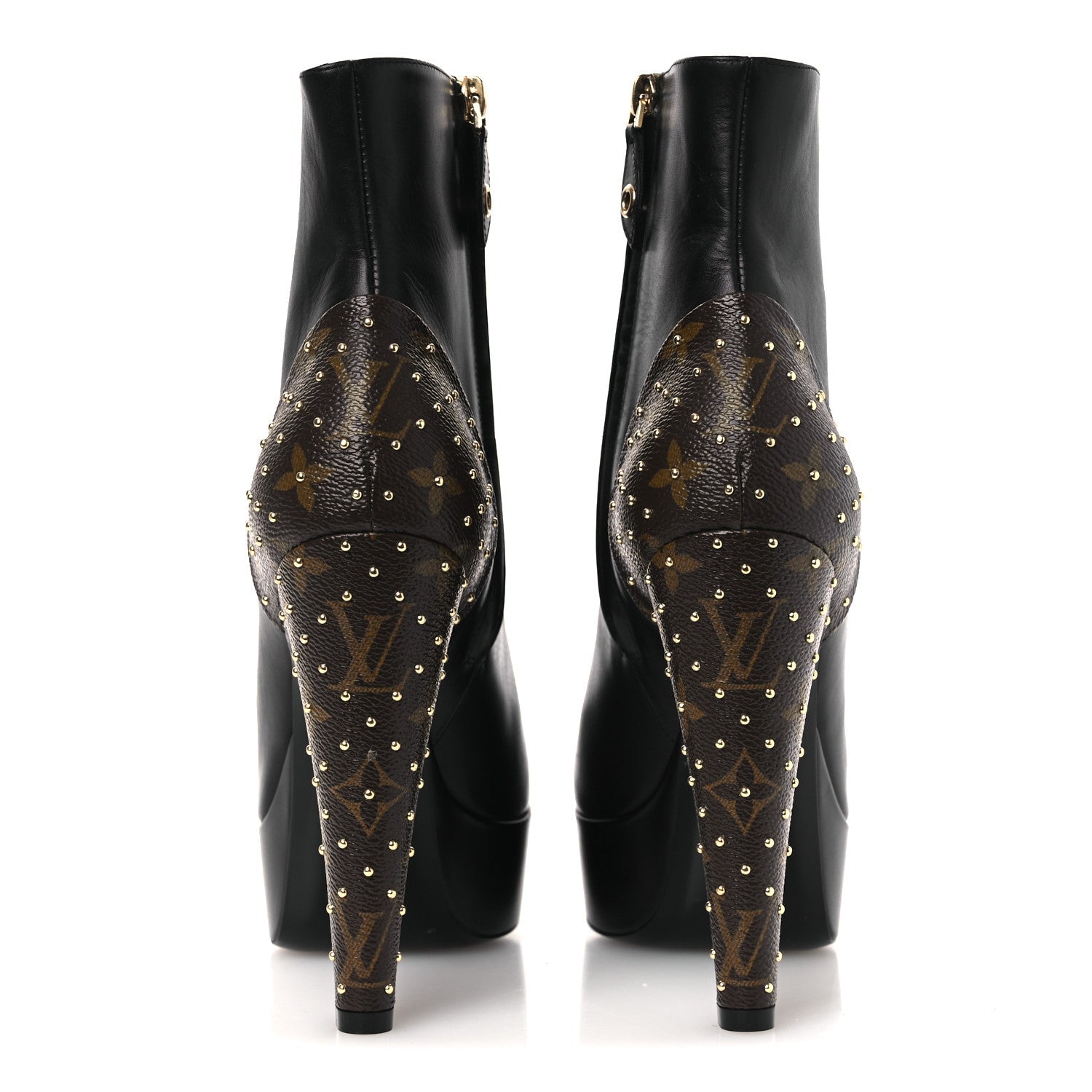 Soft Calfskin Monogram Afterglow Platform Ankle Boots 38.5 Black £¨ Direct shipment via from wholesalehk.shop
