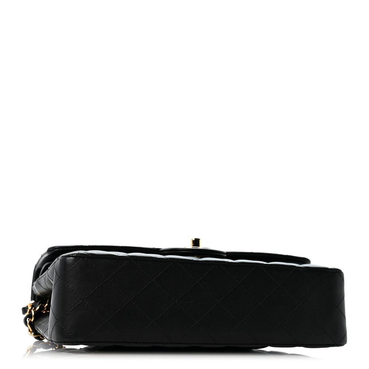 Lambskin Quilted Medium Double Flap Black wholesalehk.shop