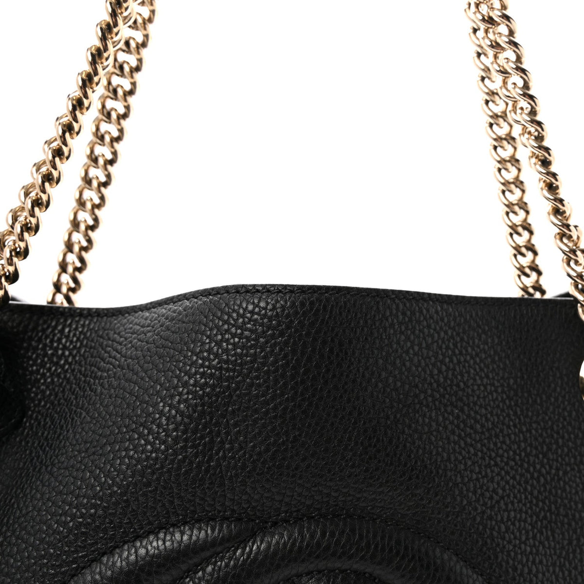 Pebbled Calfskin Medium Soho Chain Shoulder Bag Black wholesalehk.shop