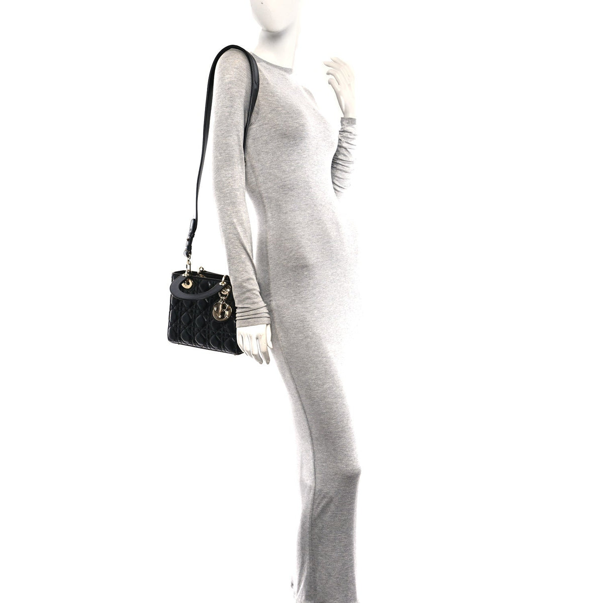 Lambskin Cannage Small Lucky Badges My Lady Dior Black wholesalehk.shop
