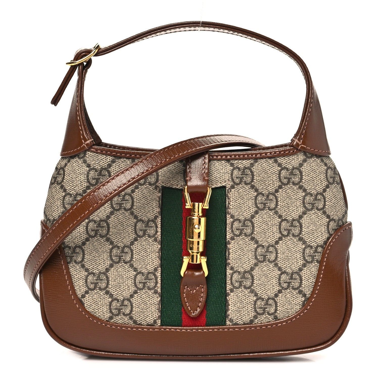 GG Supreme Monogram Azalea Calfskin Web Mini Jackie 1961 Hobo Beige Ebony Brown Sugar £¨ Direct shipment via from wholesalehk.shop