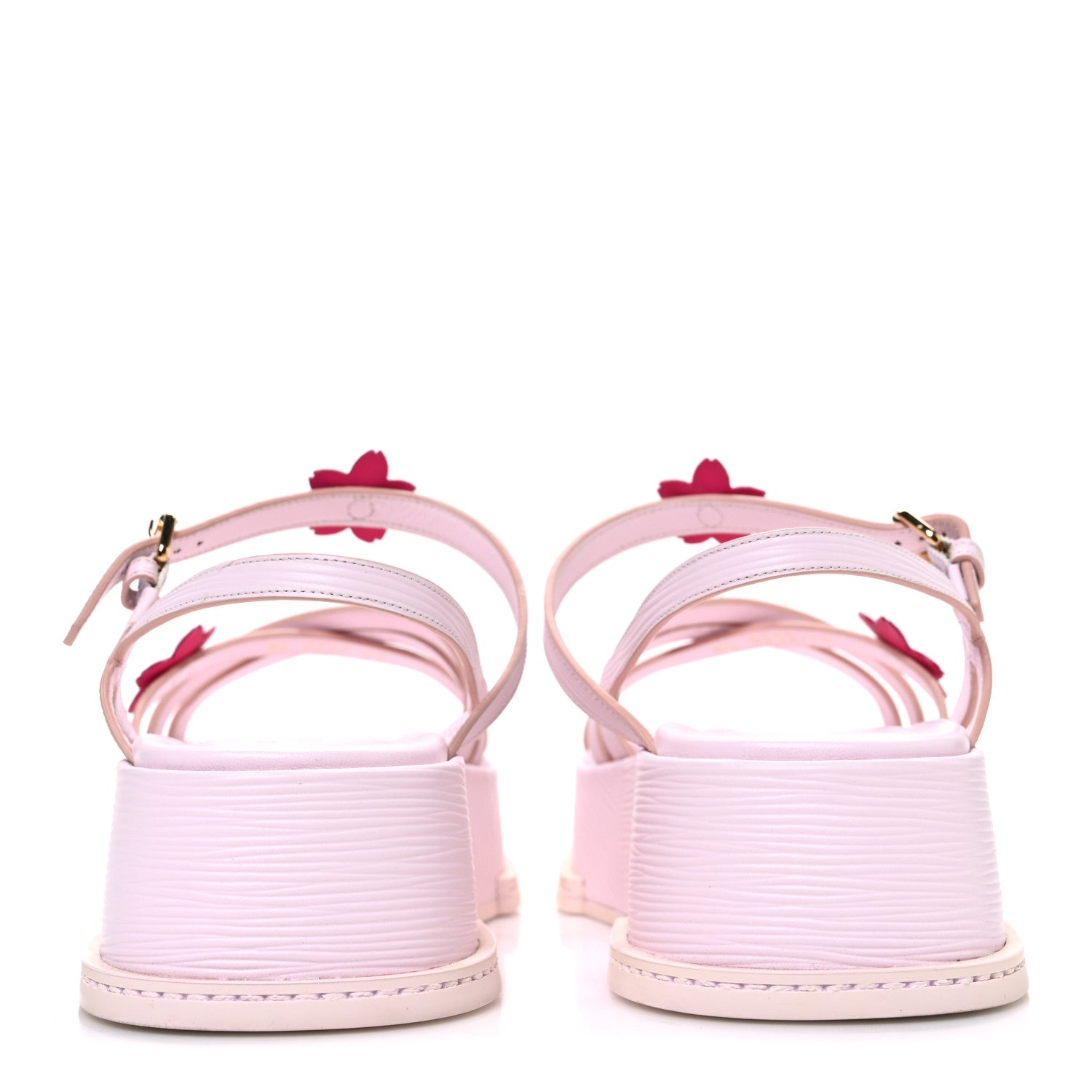 LV X TM Cherry Blossom Calfskin Maya Flatform Sandals 40 Light Pink £¨ Direct shipment via from wholesalehk.shop