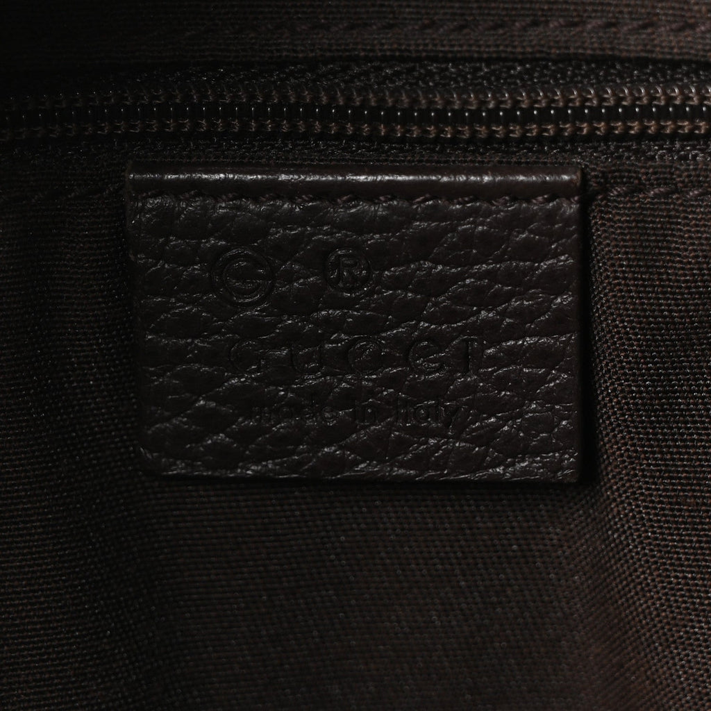 Calfskin Bamboo Top Handle Tote Dark Brown wholesalehk.shop