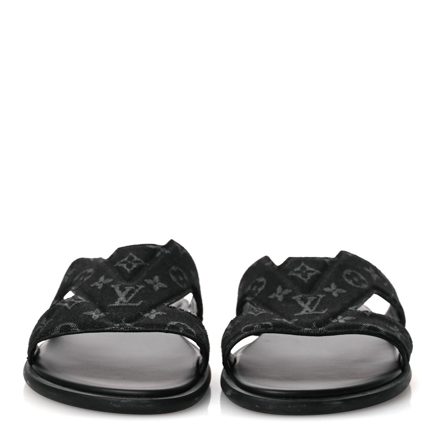 Monogram Denim Mens LV Oasis Mules 9.5 Black £¨ Direct shipment via from wholesalehk.shop