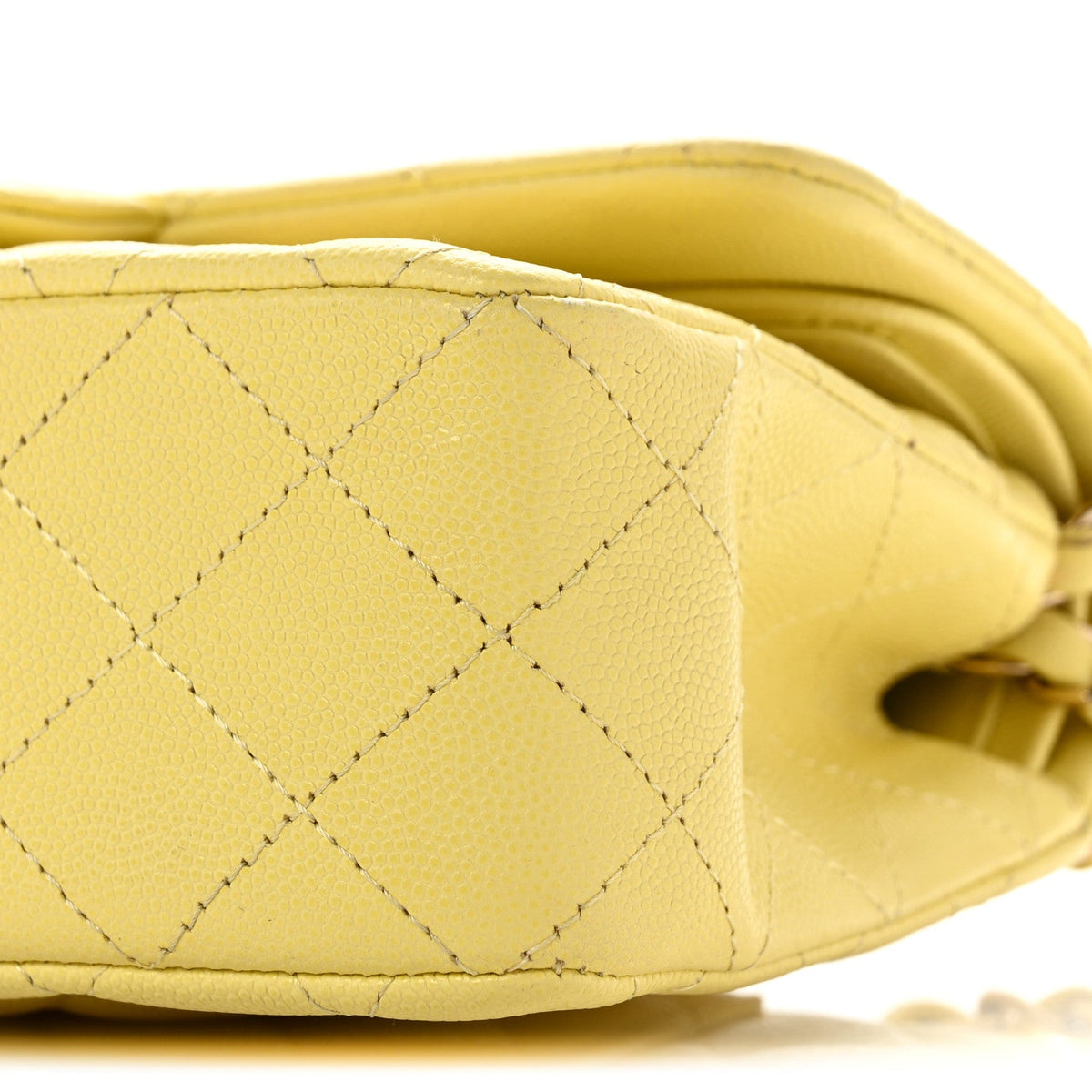 Caviar Quilted Small Double Flap Light Yellow wholesalehk.shop