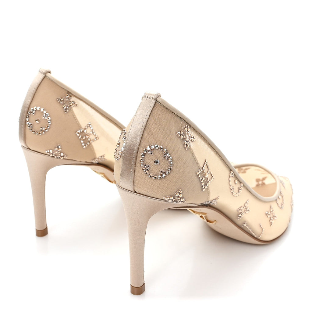 Monogram Mesh Strass Gala Pumps 35 Nude £¨ Direct shipment via from wholesalehk.shop