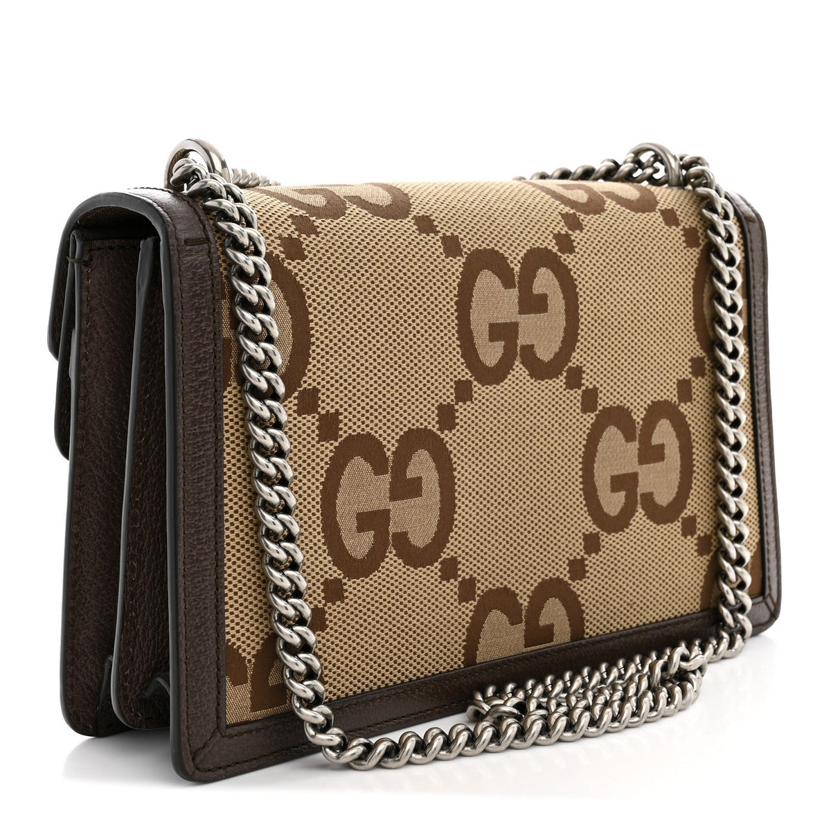 Monogram Jumbo GG Textured Dollar Calfskin Small Dionysus Shoulder Bag Camel Ebony New Acero wholesalehk.shop
