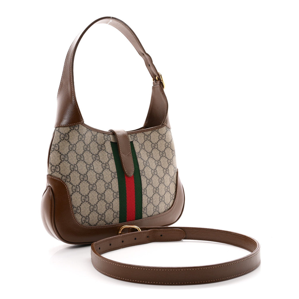 GG Supreme Monogram Azalea Calfskin Web Small Jackie 1961 Hobo Beige Ebony Brown Sugar £¨ Direct shipment via from wholesalehk.shop