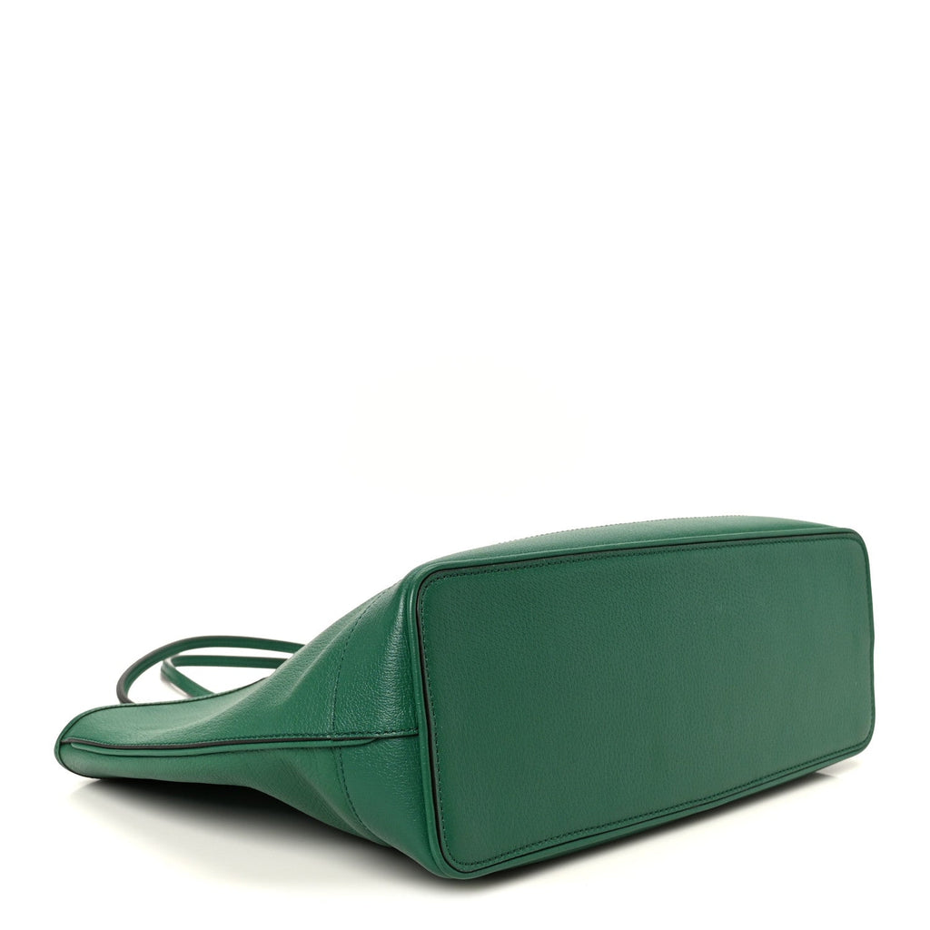 Textured Dollar Calfskin Medium Ophidia Shoulder Tote Bag Green wholesalehk.shop