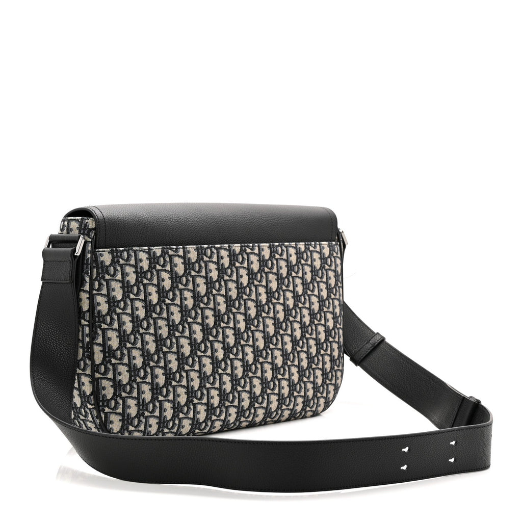 Grained Calfskin Oblique Saddle Messenger Black wholesalehk.shop