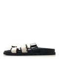 Techno Fringed H Canvas Caflskin Womens Chypre Sandals 39 Prunoir Black wholesalehk.shop