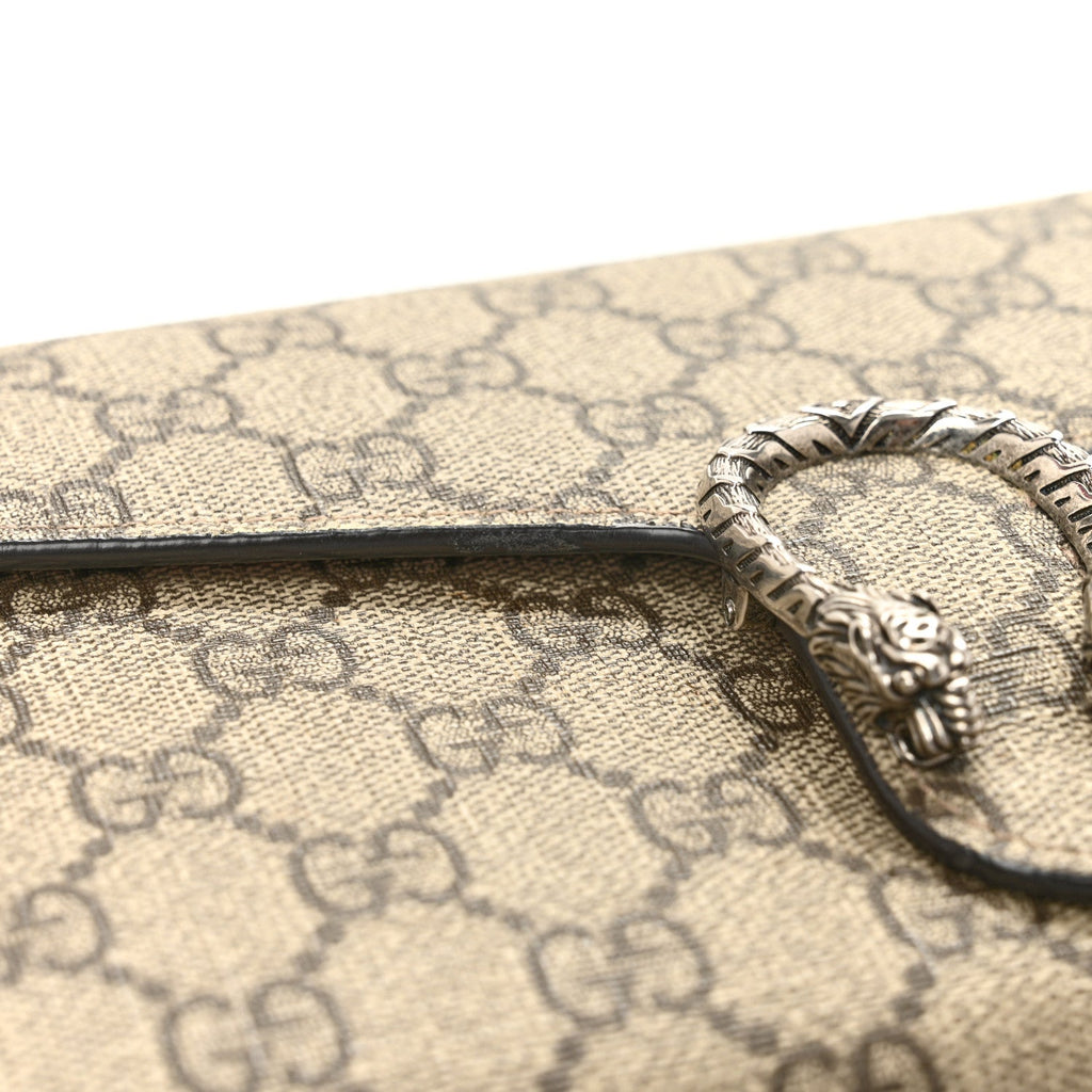 GG Supreme Monogram Mini Dionysus Chain Wallet Beige Vulcanic Red wholesalehk.shop