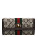 GG Supreme Monogram Web Ophidia Continental Wallet Brown wholesalehk.shop