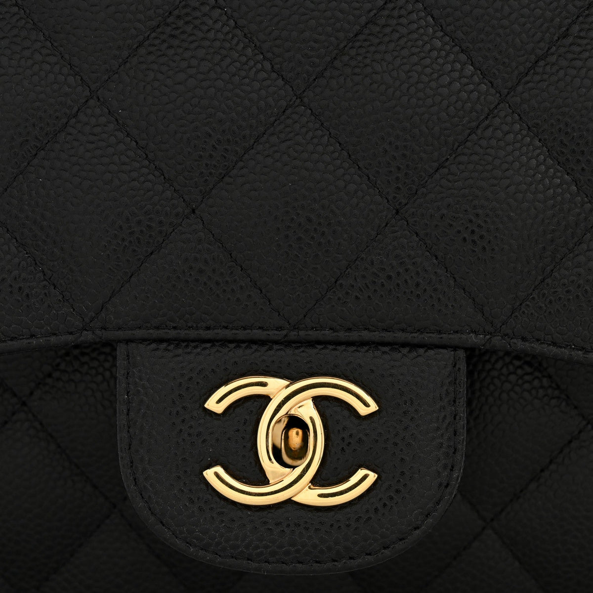 Caviar Quilted Jumbo Double Flap Black wholesalehk.shop