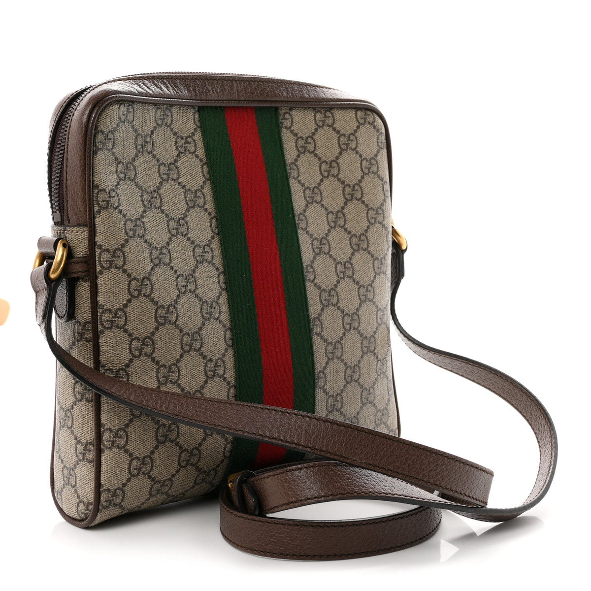 GG Supreme Monogram Web Small Ophidia Messenger Bag Brown wholesalehk.shop