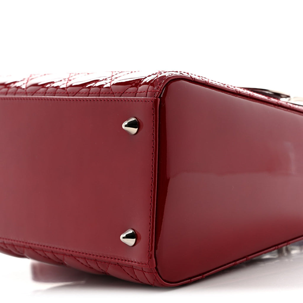 Patent Cannage Medium Lady Dior Red wholesalehk.shop