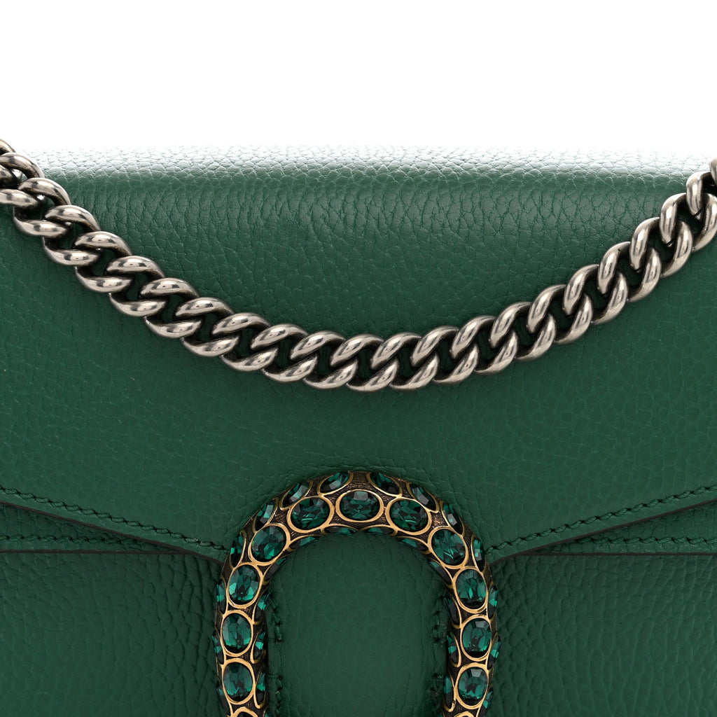 Pebbled Calfskin Small Dionysus Shoulder Bag Emerald wholesalehk.shop
