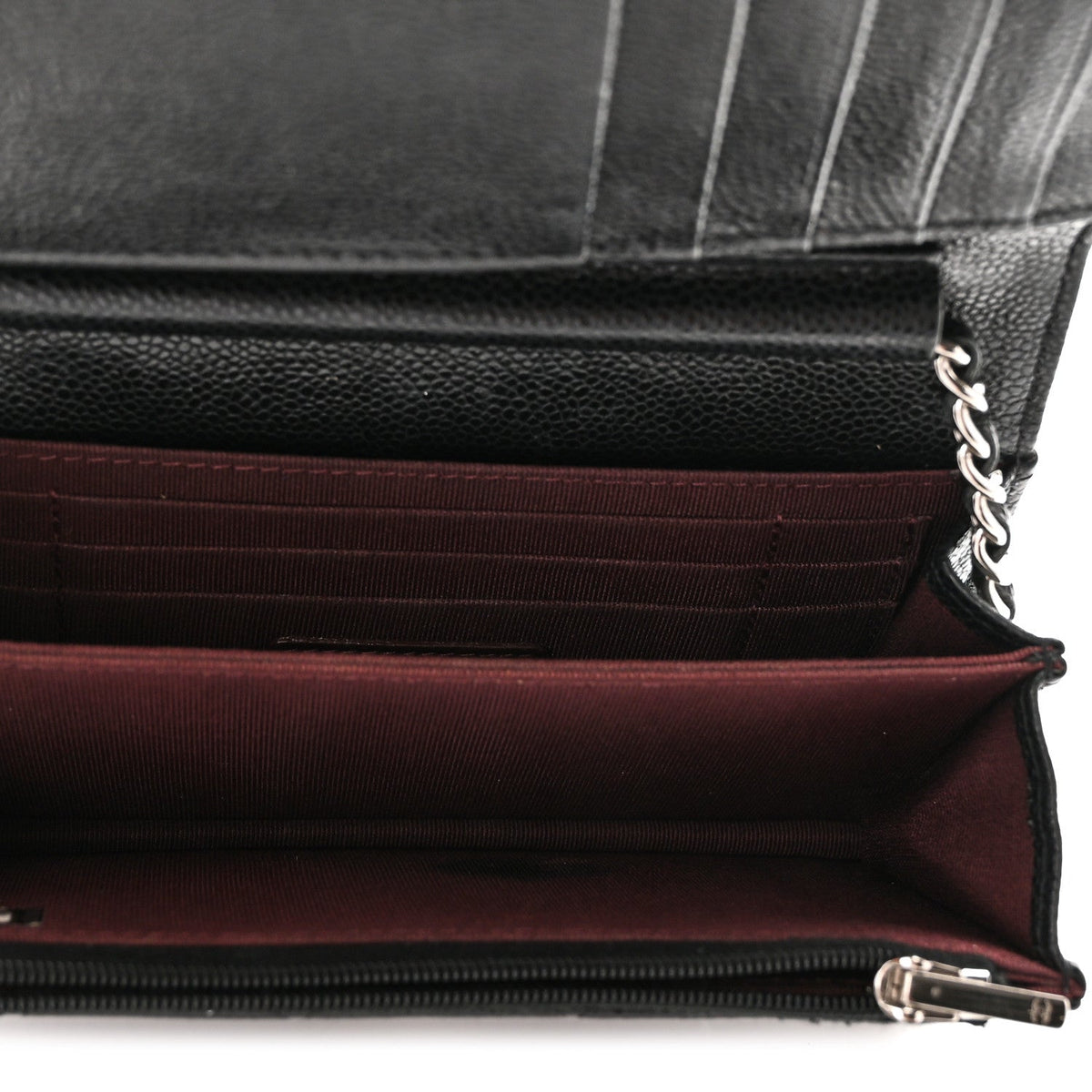 Caviar Quilted Mini Wallet On Chain WOC Black wholesalehk.shop