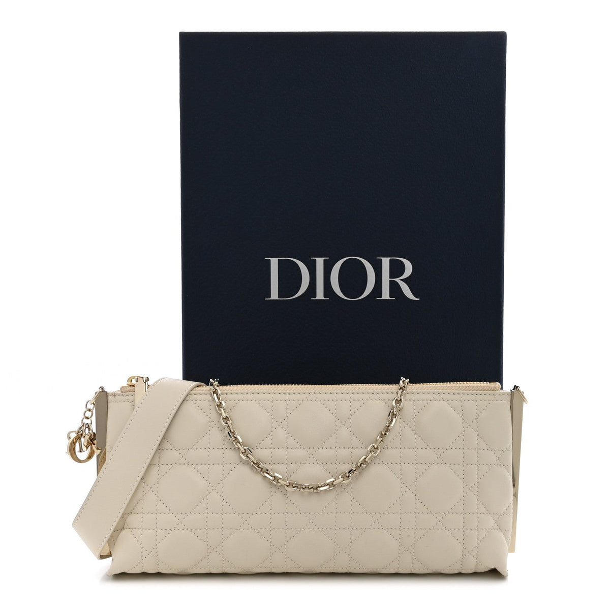 Lambskin Cannage Dior Club Bag  Dusty Ivory wholesalehk.shop