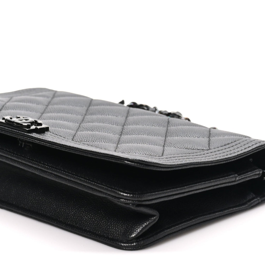 Caviar Quilted Boy Wallet On Chain WOC So Black wholesalehk.shop