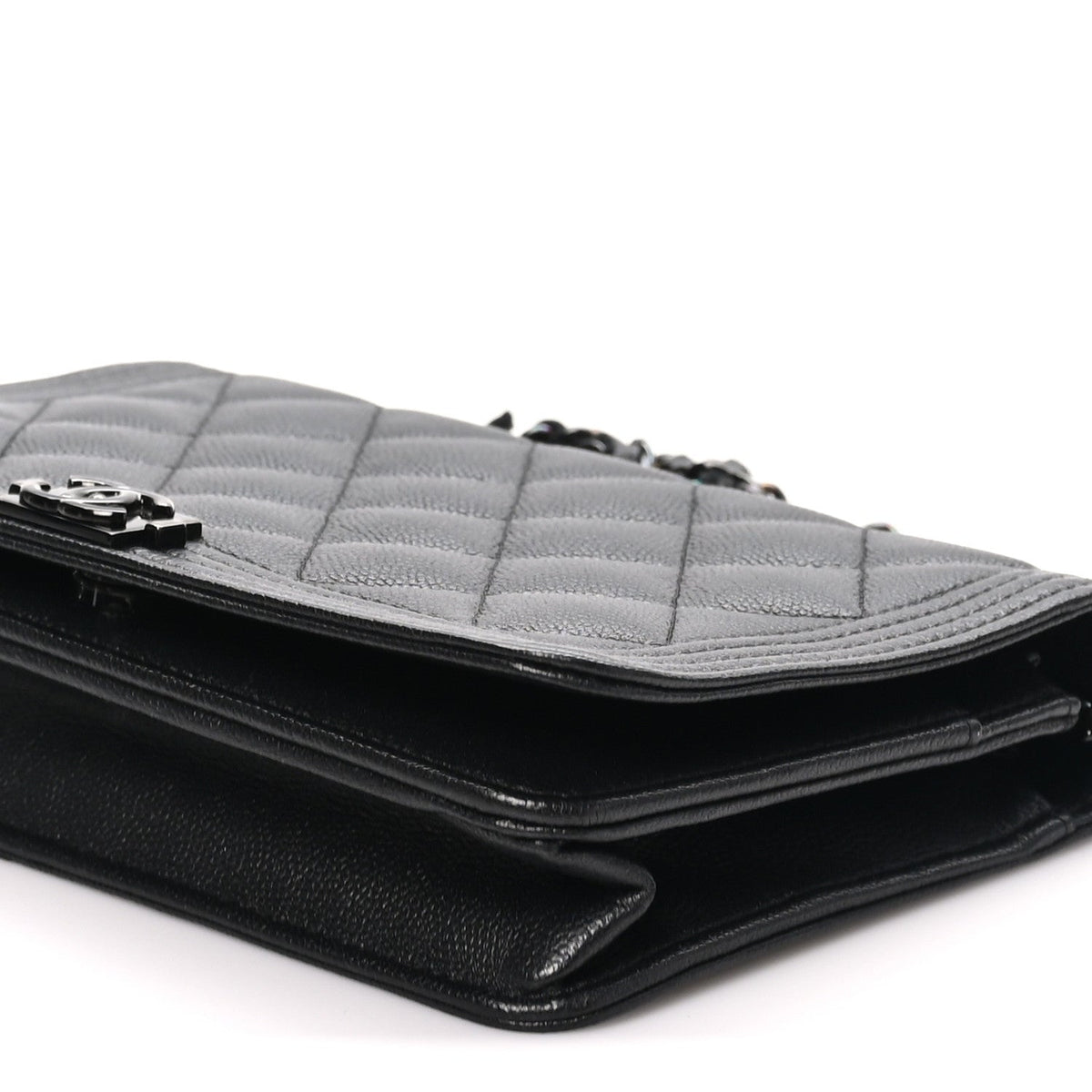 Caviar Quilted Boy Wallet On Chain WOC So Black wholesalehk.shop