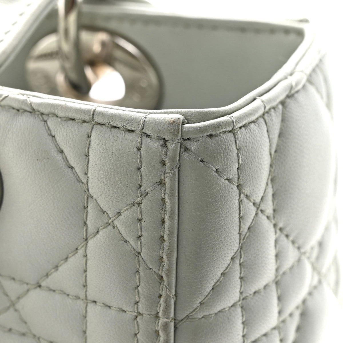 Lambskin Cannage Medium Lady Dior Green wholesalehk.shop