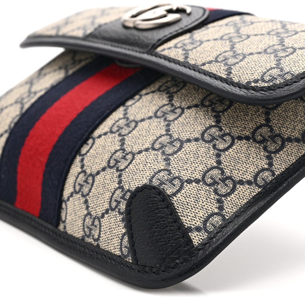 GG Supreme Monogram Web Small Ophidia Belt Bag 90 36 Beige Navy wholesalehk.shop