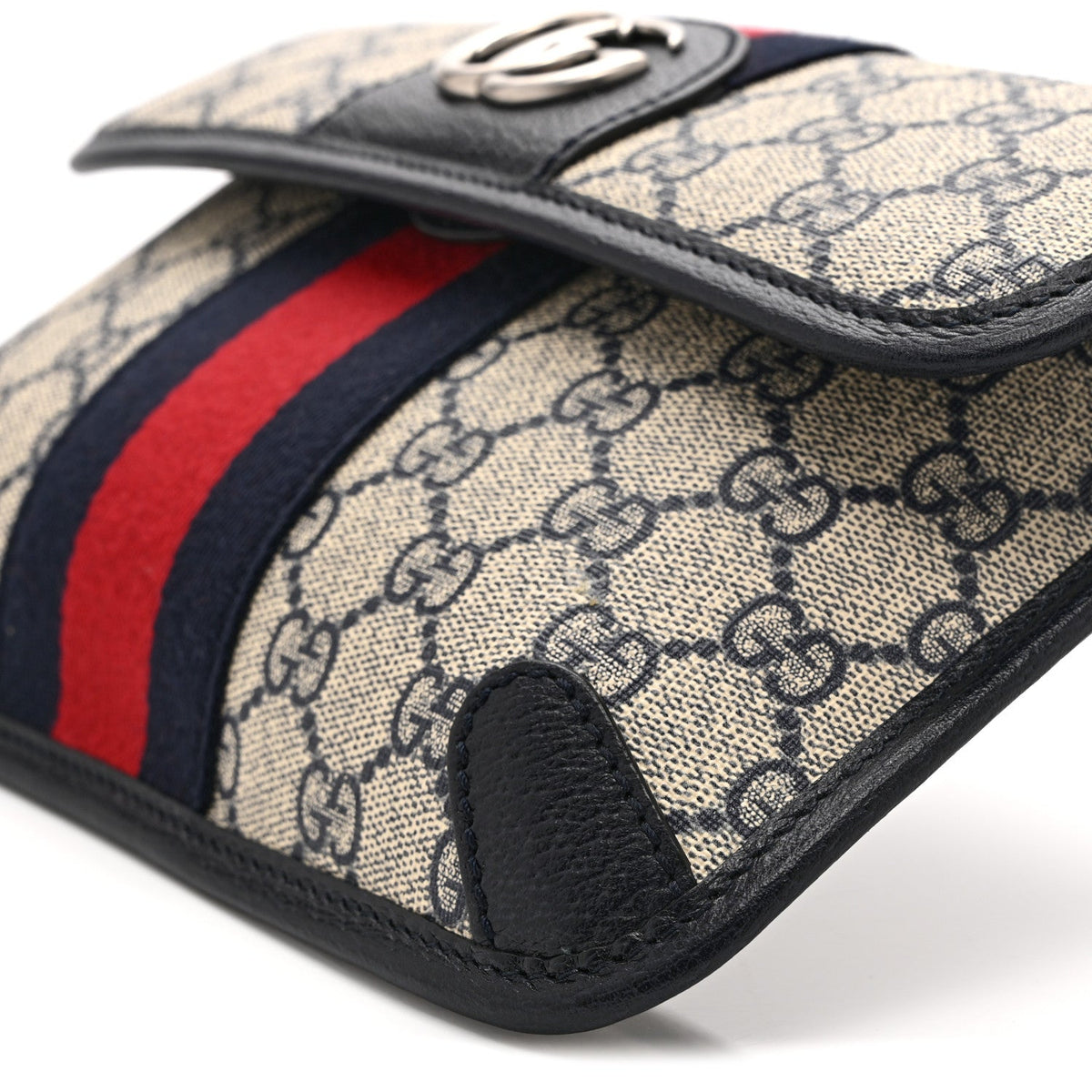 GG Supreme Monogram Web Small Ophidia Belt Bag 90 36 Beige Navy wholesalehk.shop