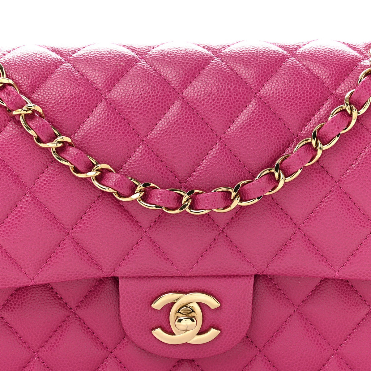 Caviar Quilted Medium Double Flap Purple wholesalehk.shop