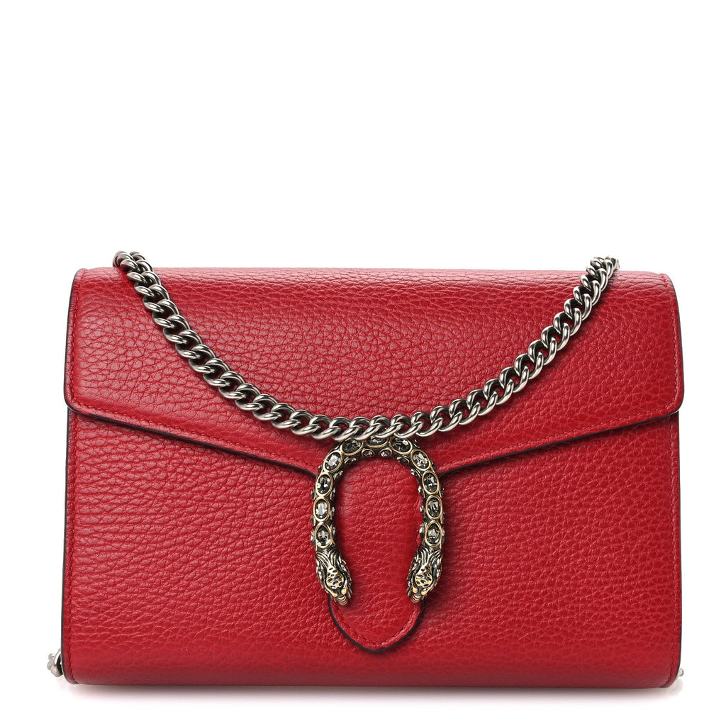 Calfskin Mini Dionysus Chain Wallet Hibiscus Red wholesalehk.shop