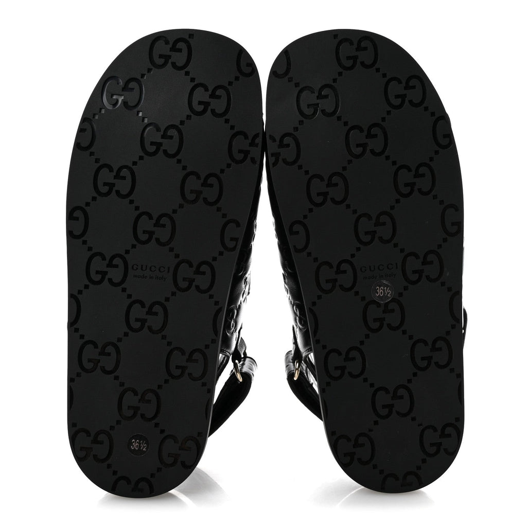 Guccissima GG Embossed Womens Sandals 36.5 Black £¨ Direct shipment via from wholesalehk.shop