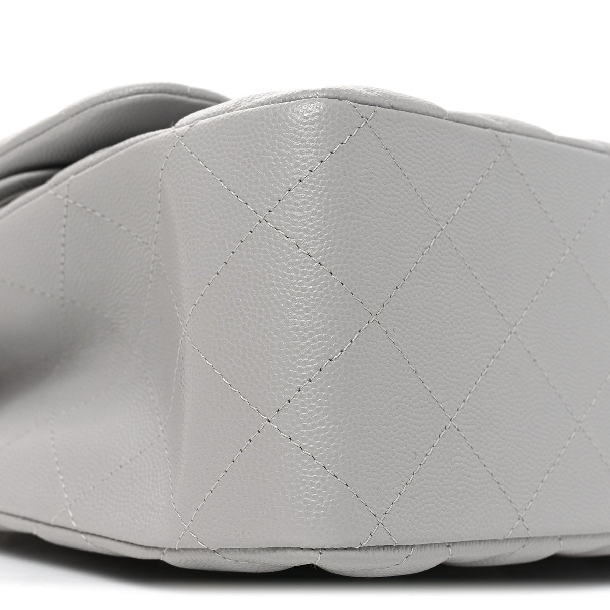 Caviar Quilted Jumbo Double Flap Grey wholesalehk.shop