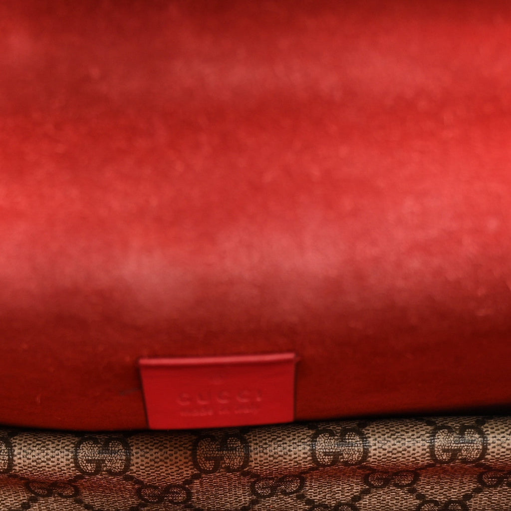 GG Supreme Monogram Suede Crystal Small Dionysus Shoulder Bag Beige Ebony Vulcanic Red wholesalehk.shop