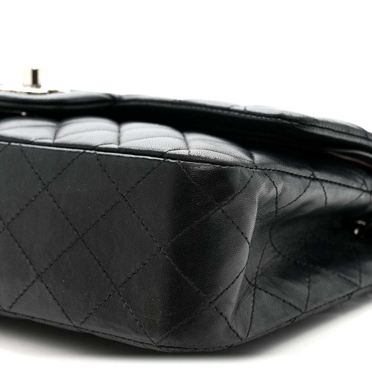 Lambskin Quilted Medium Double Flap Black wholesalehk.shop