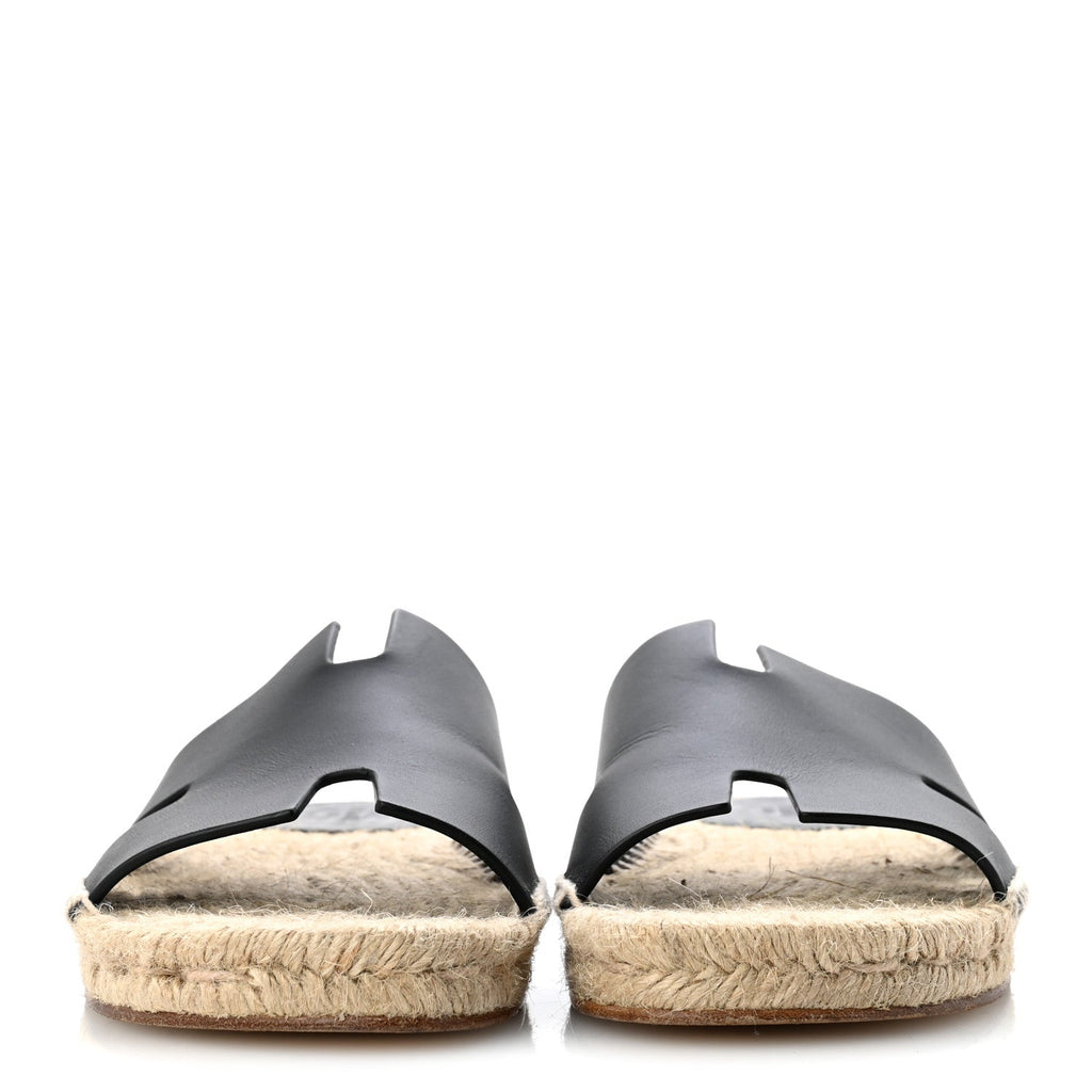 Calfskin Mens Antigua Espadrille Sandals 39 Black wholesalehk.shop
