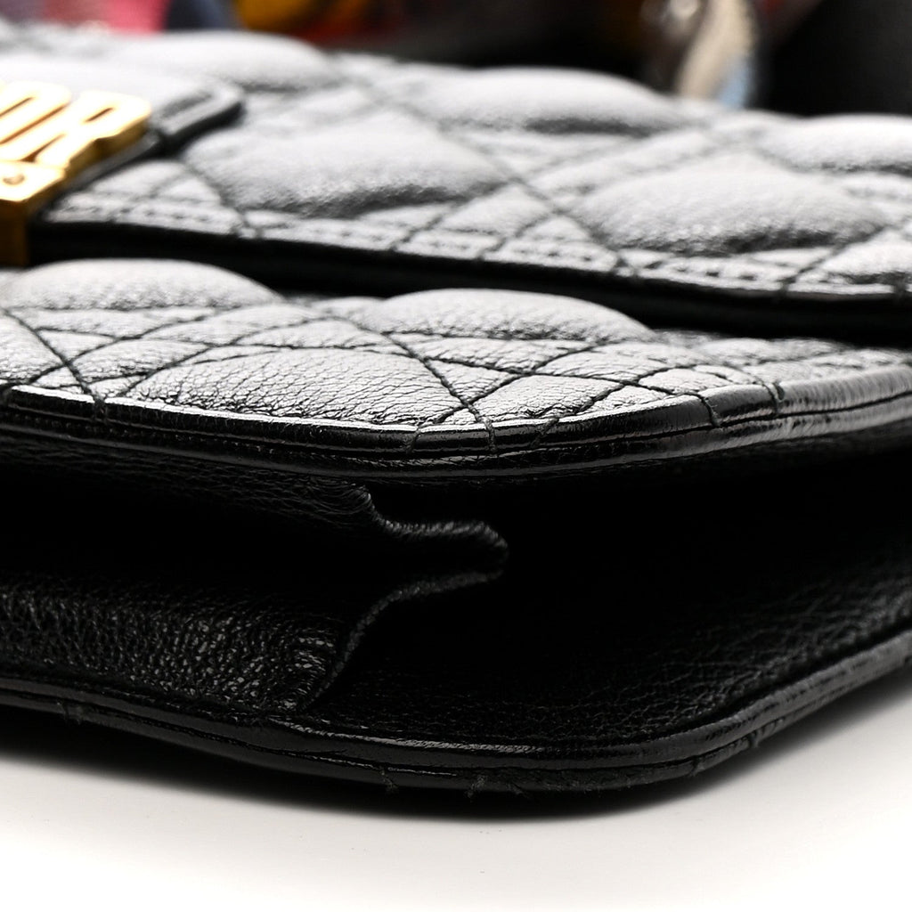 Lambskin Cannage Large Dioraddict Flap J’Adior Strap Black wholesalehk.shop