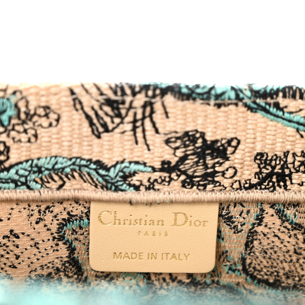 Raffia Embroidered Dioriviera Medium Book Tote Aquamarina £¨ Direct shipment via from wholesalehk.shop