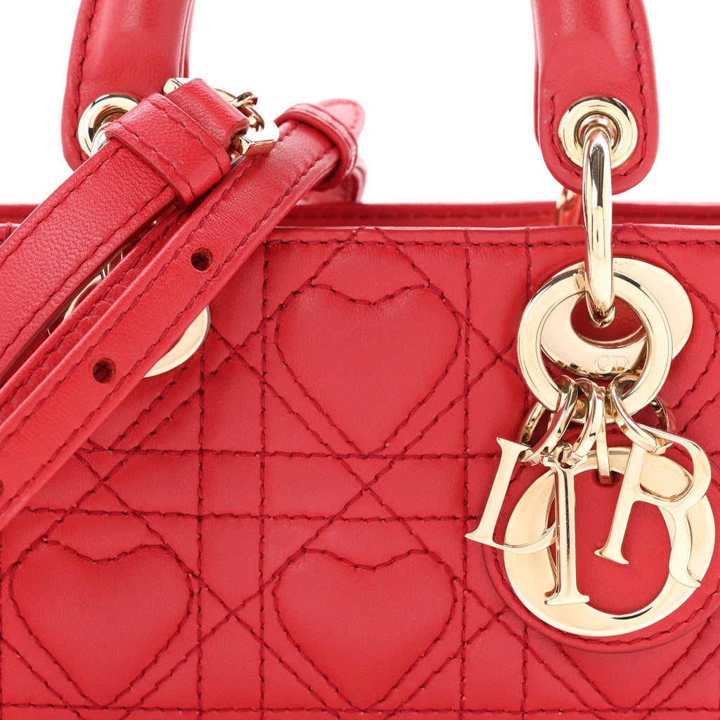 Lambskin Cannage Dioramour Micro Lady D-Joy Red wholesalehk.shop