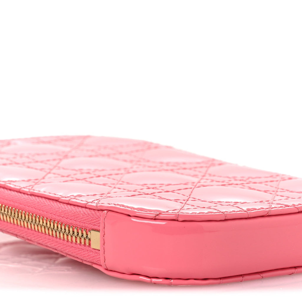 Patent Cannage Lady Dior Phone Holder Pink wholesalehk.shop
