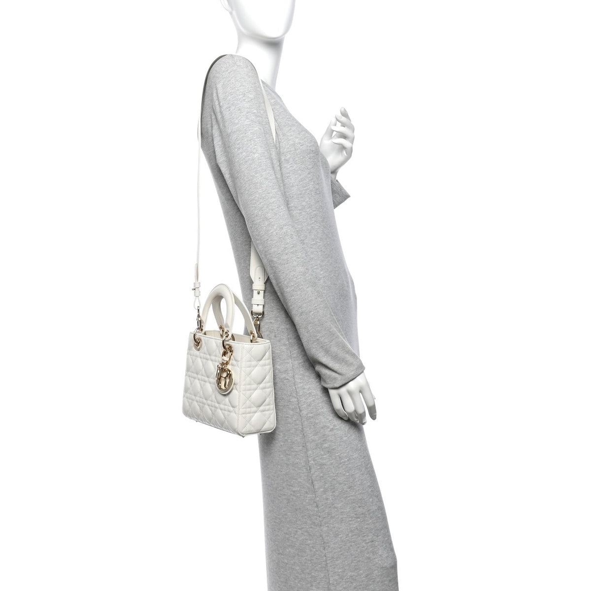 Lambskin Cannage Small My ABCDior Lady Dior White wholesalehk.shop