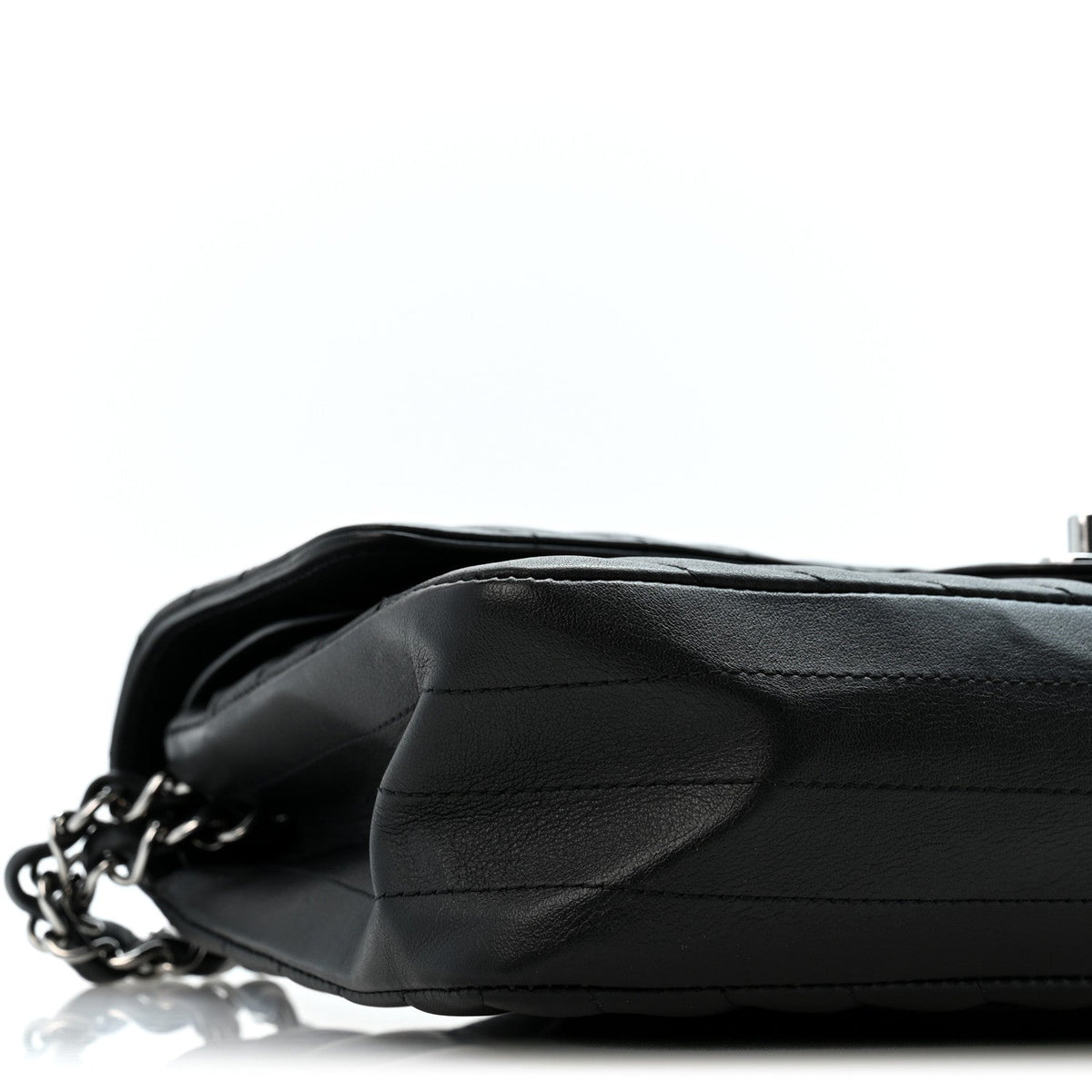 Lambskin Chevron Quilted Medium Double Flap Black wholesalehk.shop