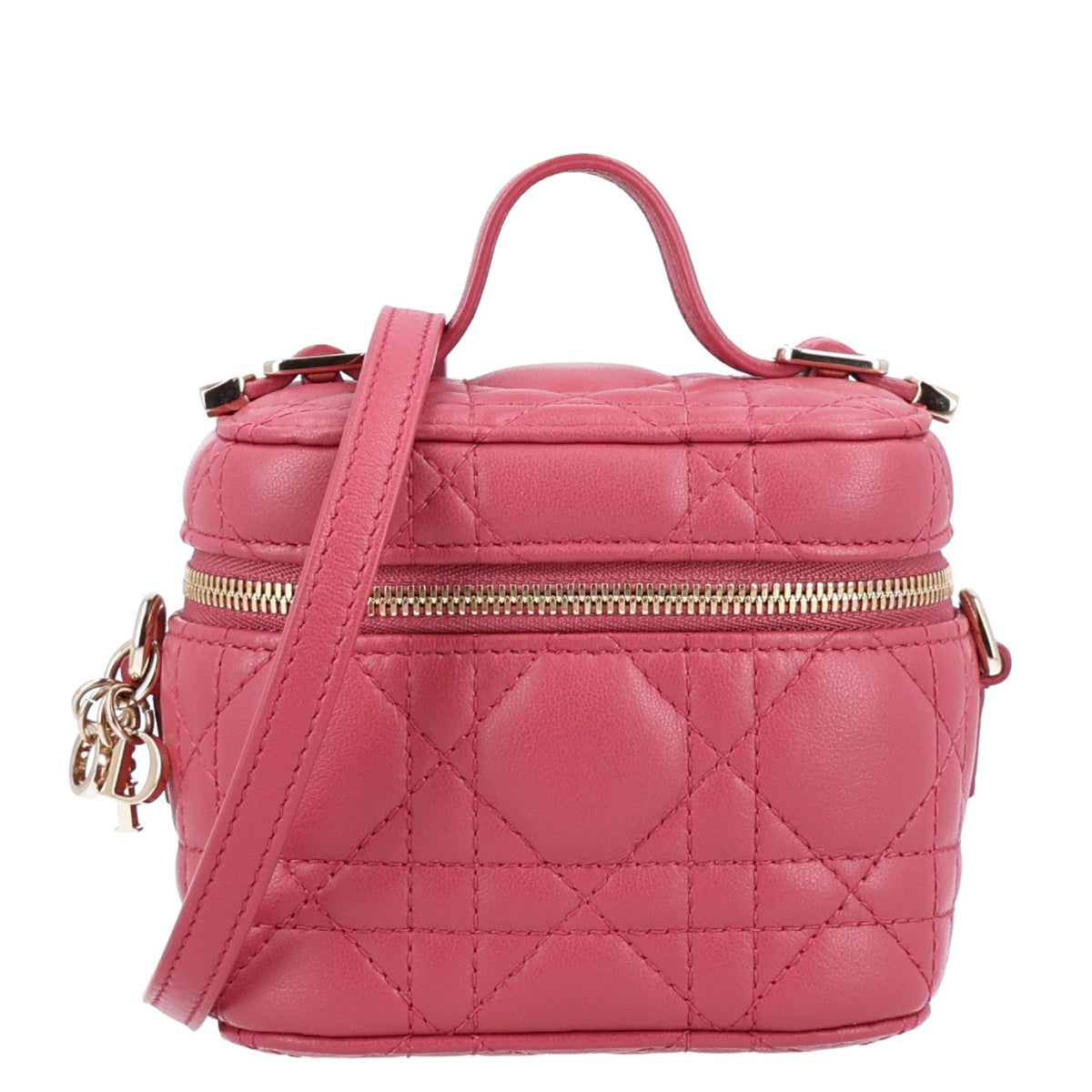Lambskin Cannage Micro Vanity Case Strawberry Pink wholesalehk.shop